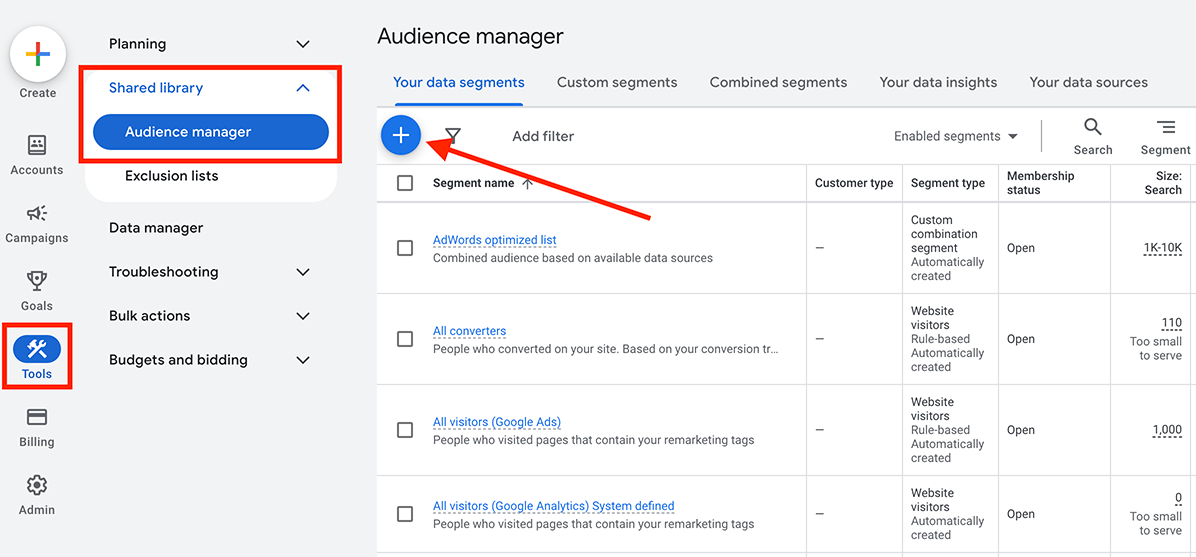 Google Ads adding a customer list