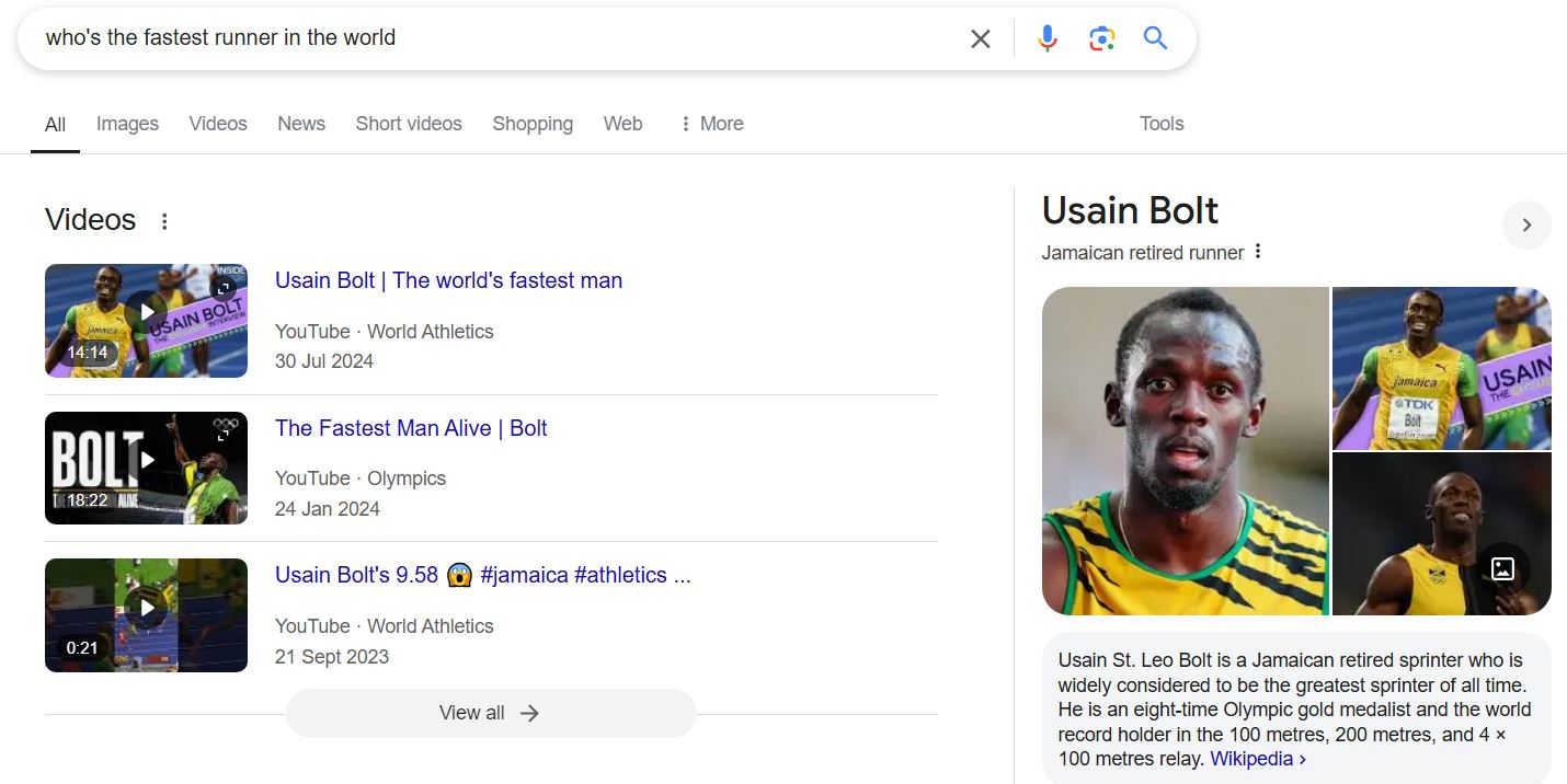 Usain Bolt Screenshot