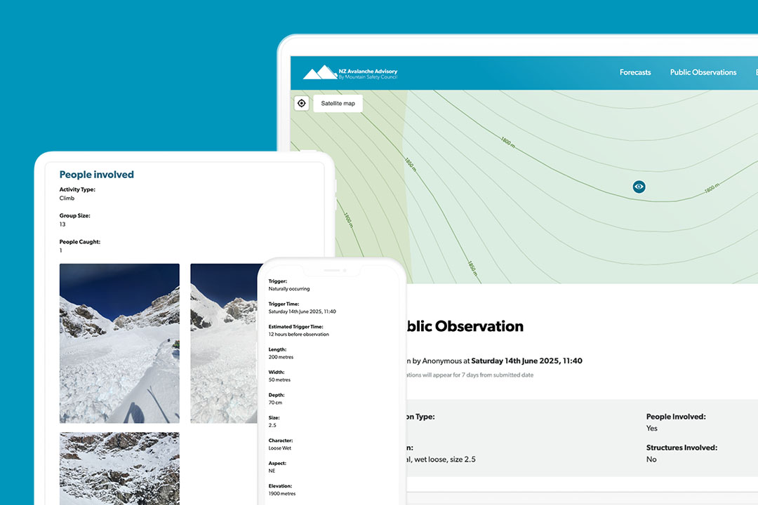 avalanche advisory website public observation page