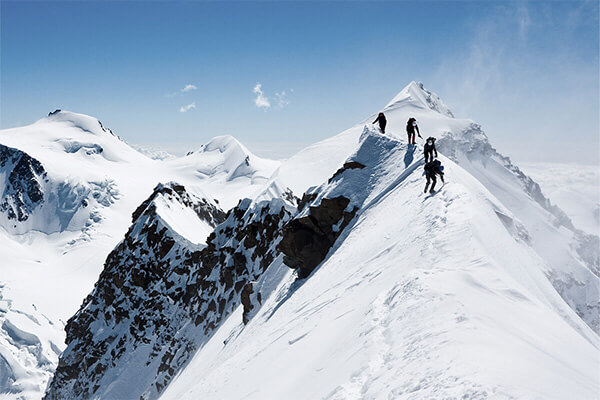 backcountry skiing stock photo