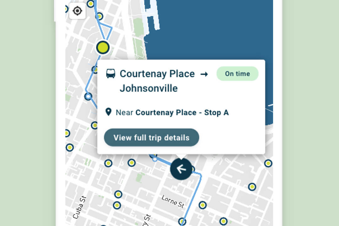 bus running on time on the metlink app