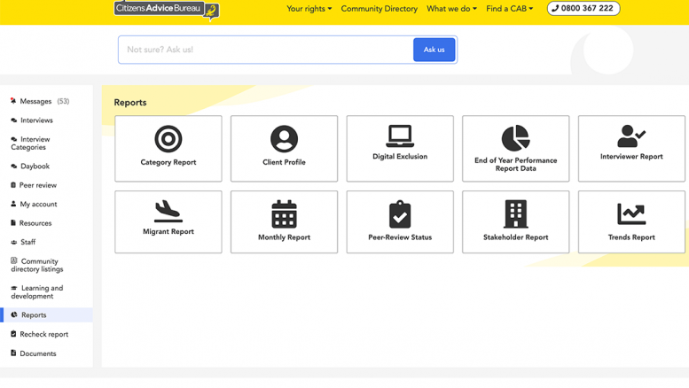 cab intranet reports