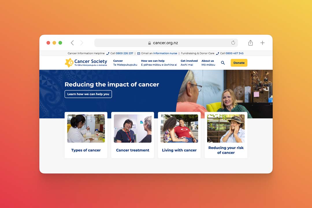 cancer society website homepage