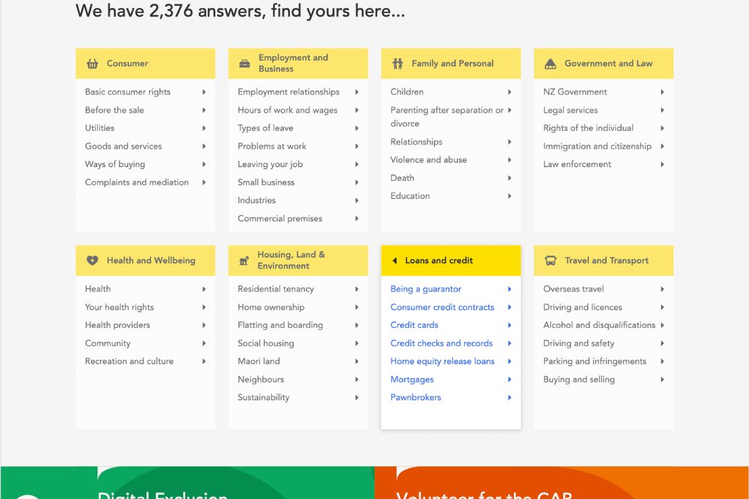 citizens advice bureau website search queries