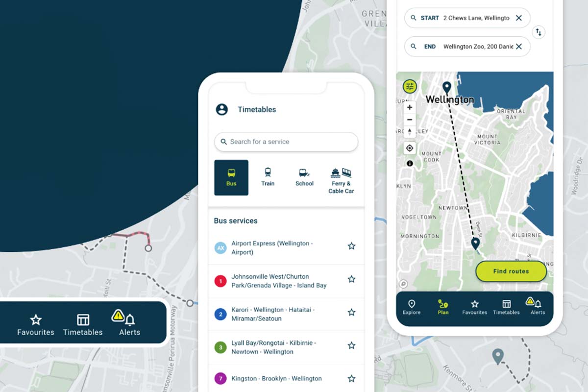 consistent web design metlink website and app