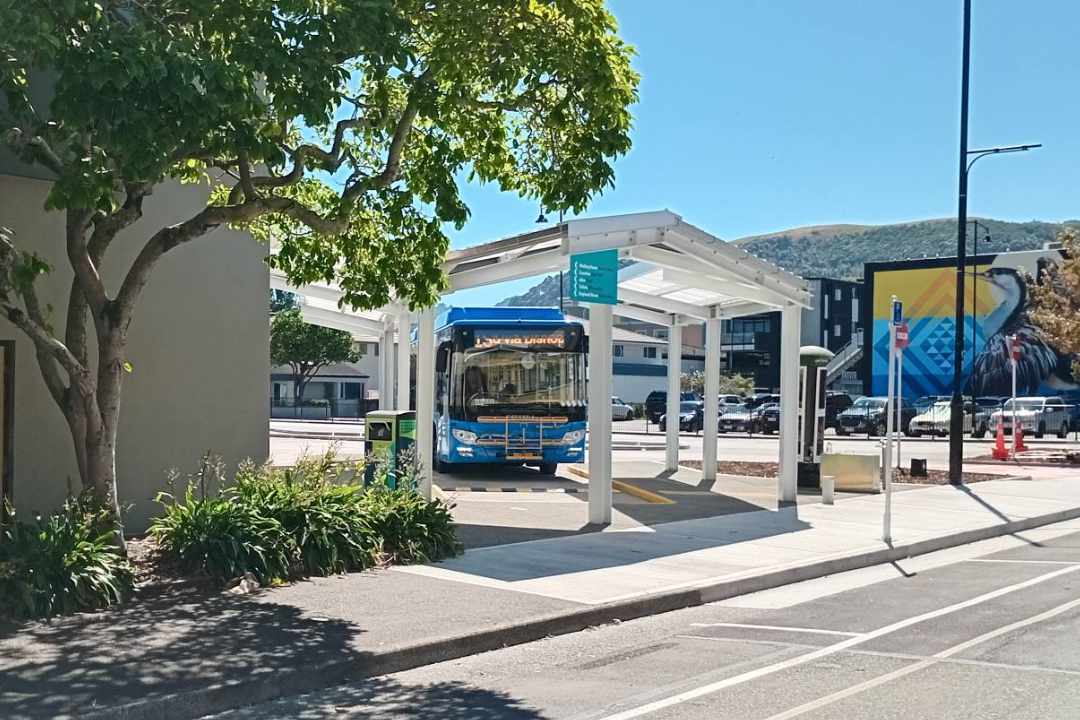 ebus parked at the bus hub