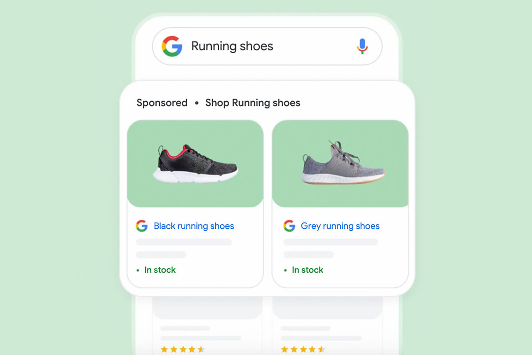 example of google shopping ad running shoes