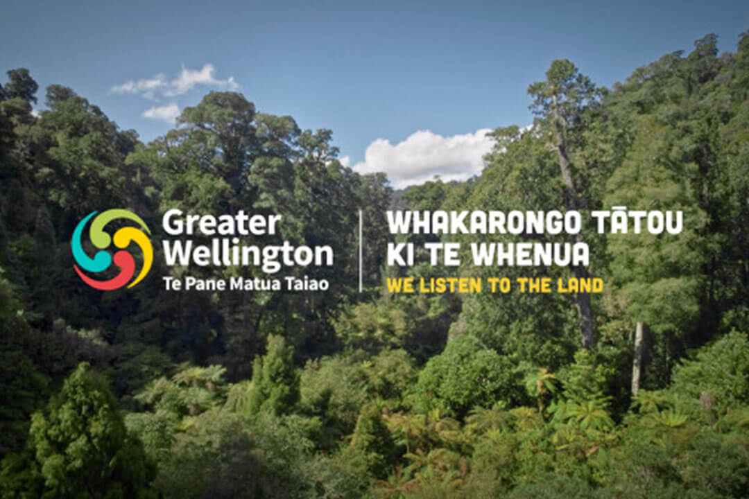 greater wellington logo in front of bush backdrop