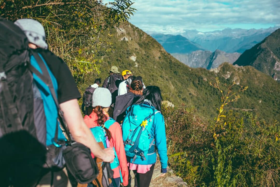 hiking group mountains