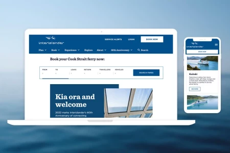 interislander website on laptop 1200x800