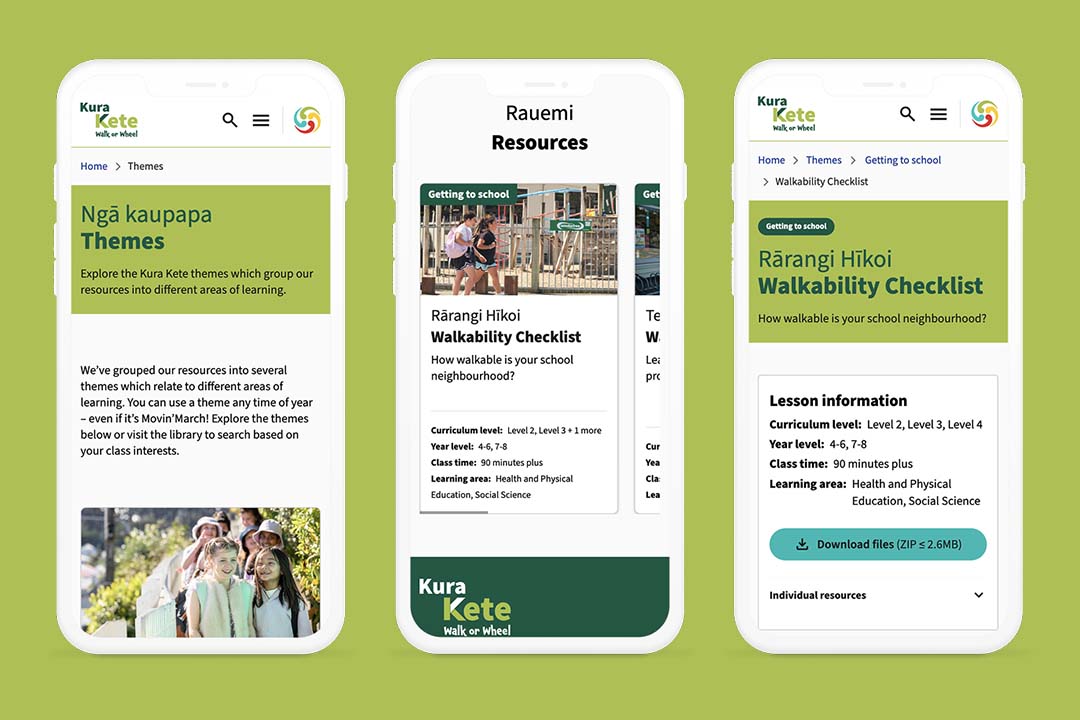 kura kete theme web pages