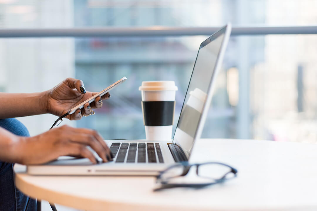 laptop and mobile tester stock image