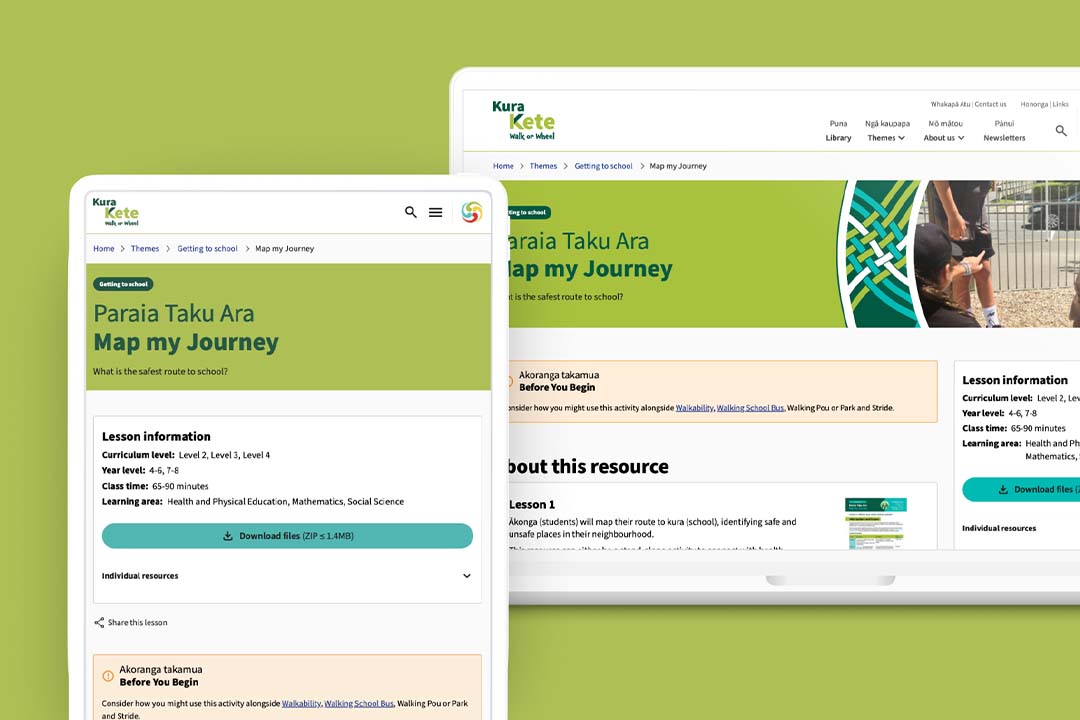 map my journey pages on tablet and laptop