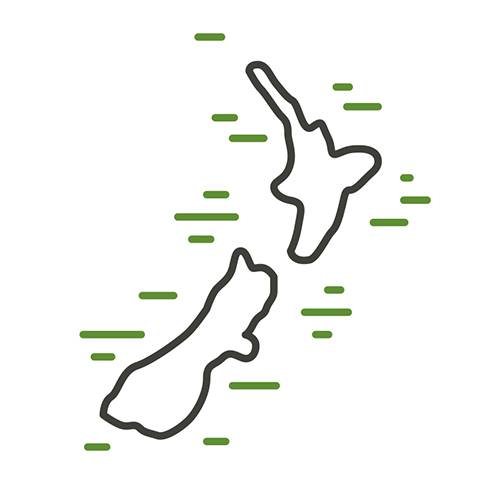 map of new zealand illustration