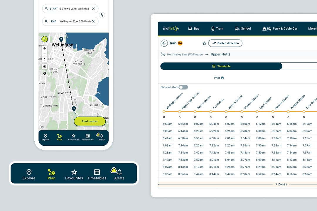 metlink website on mobile