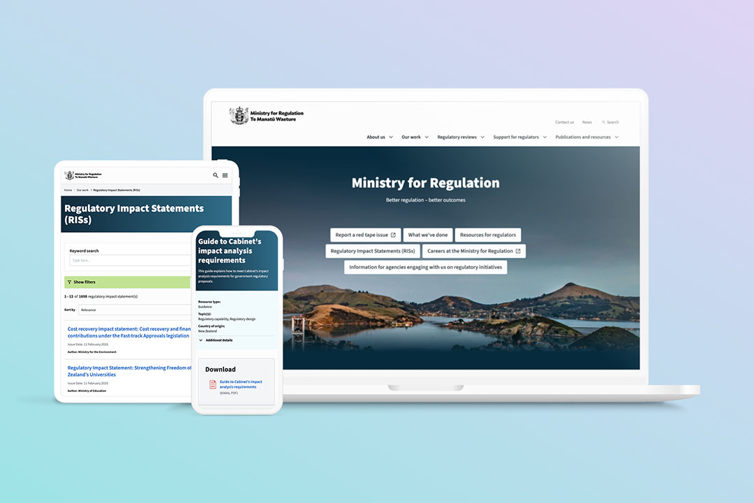 ministry for regulation website on various devices