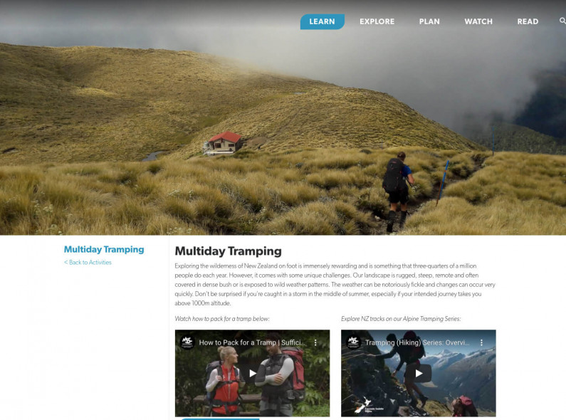 msc multiday tramping page