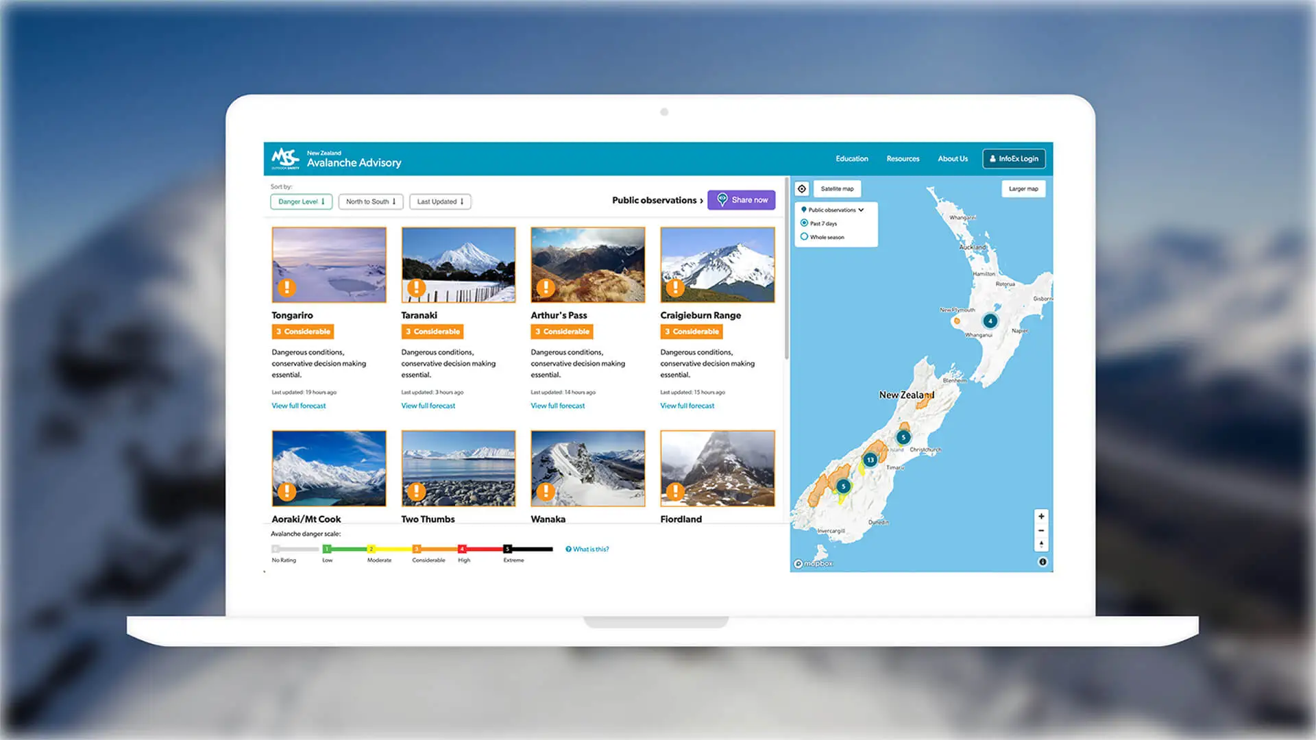 New Zealand Avalanche Advisory | Website Design | Project