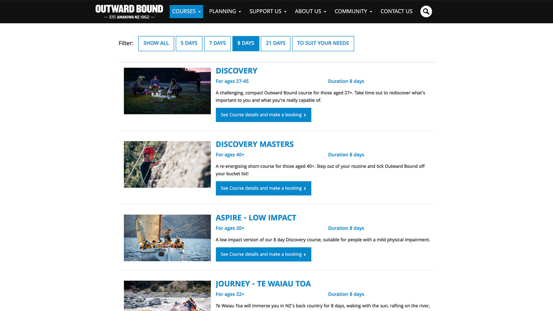 outward bound courses desktop view