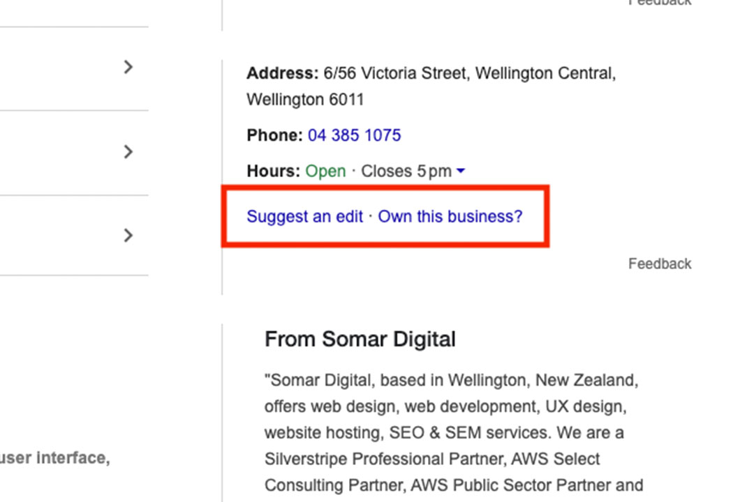 own this business link on google business profile