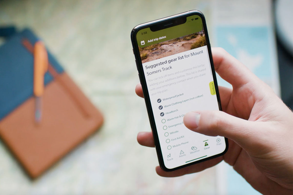 person using plan my walk on phone list