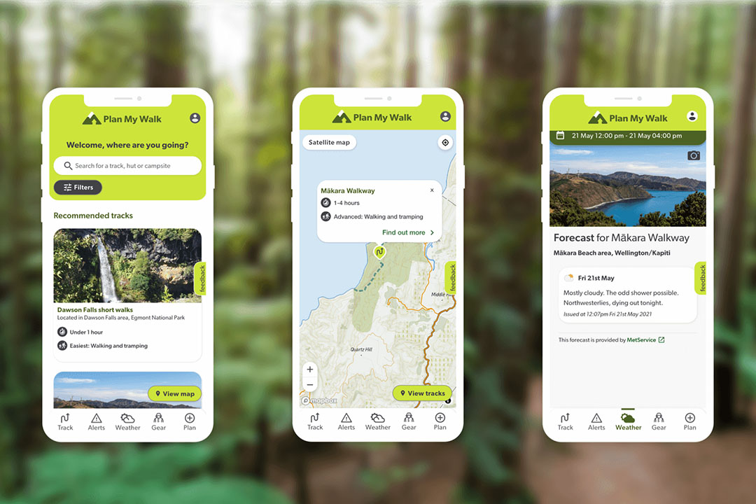 Plan my walk app screens image