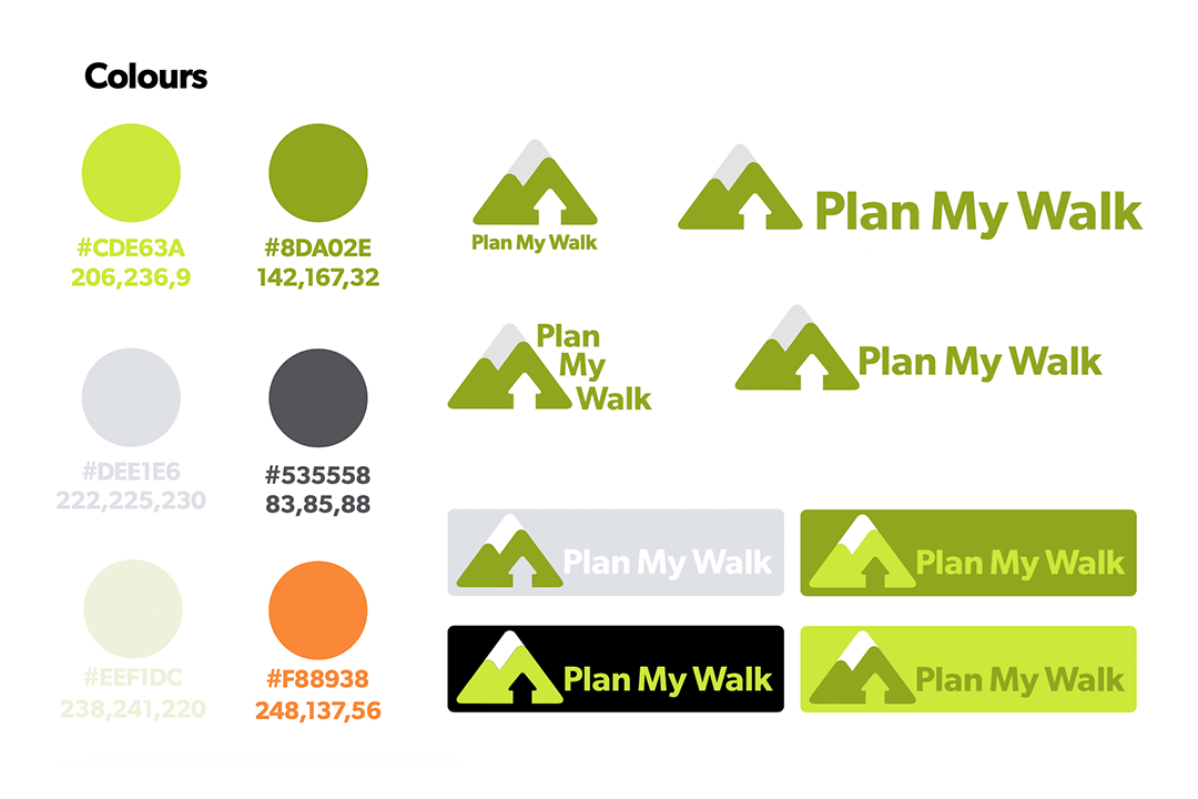 Plan my walk colour + logo variations