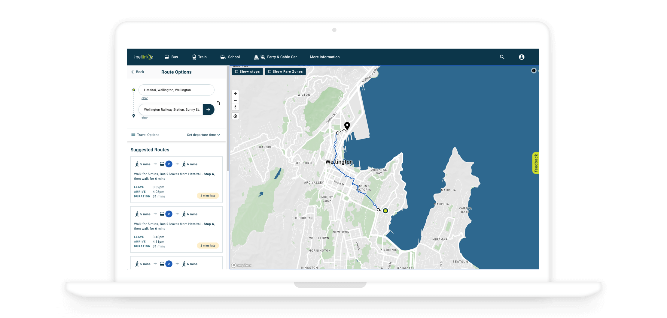 preview of metlink design on laptop