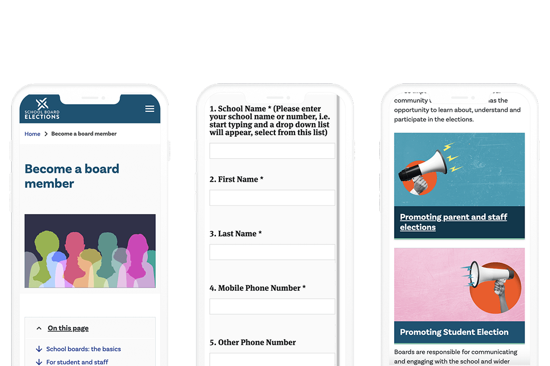 school board elections website on mobile devices