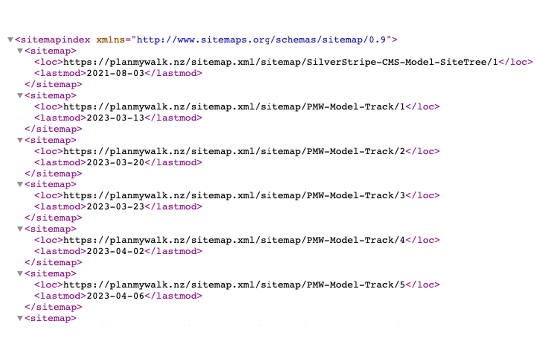 sitemap xml plan my walk v2