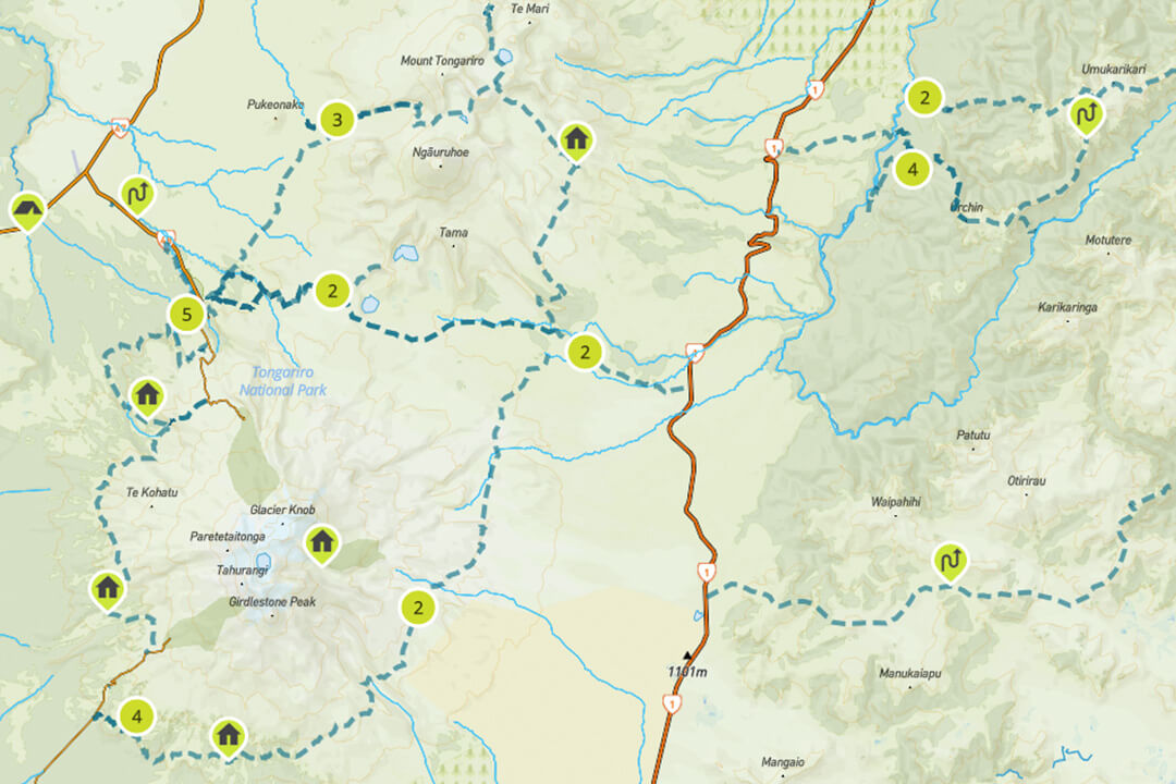 tracks around tongariro map