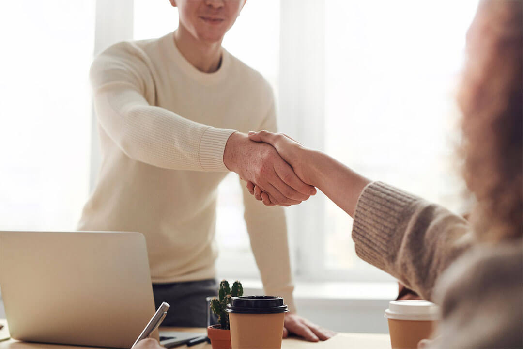 user interview handshake