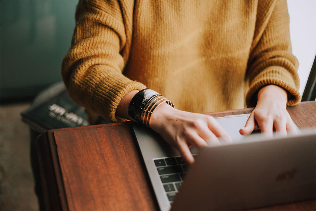 Woman working at laptop