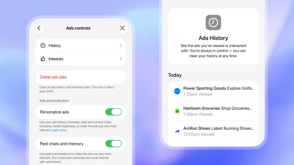 ChatGPT Ads History and Settings