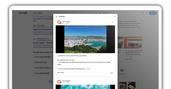 updates and posts shown on Somar Digital Google Business profile
